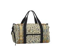 Labyrinth Treasure Map Print Handheld Crossbody Sports Luggage Bag â€“ Large Reusable Canvas Tote, Lightweight Travel & Gym Bag