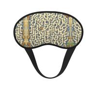 Labyrinth Treasure Map Printed Eye mask, for Sleeping, Light-Blocking, Soft and Comfortable, Elastic Band