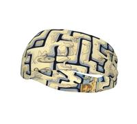 Labyrinth Treasure Map Printed Sports Sweatband, Quickly Stops Perspiration, Suitable for Fitness and Leisure Sports