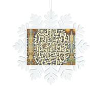 Labyrinth Treasure Map Snowflake Decorations - Christmas Tree Hanging Snowflake Ornaments for Tree, for Xmas,New Year Party