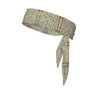Labyrinth Treasure Map Sports Head Tie-Double Layer Sweatband Headwrap for Women Men, Soft Breathable Yoga Headband for Running Gym Workout