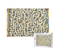 Labyrinth Treasure Map Wooden Puzzle 1000 Pieces - Color Box Packaging Family Leisure Challenge with Indoor Decoration