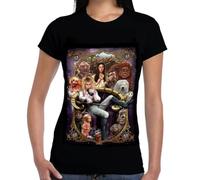 Labyrinth Womens Capsleeve Tshirt, Black T-Shirt with Occult Dark Fantasy Art