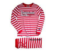Labyrinth Women's Ello Fancy A Cuppa? The Worm Striped Pyjama Set in Red | Size: 14 Labyrinth Red 14