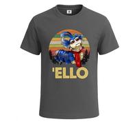 Labyrinth Worm 'Ello Vintage Graphic Art Novelty Party Men's T-Shirt Tee Top(Charcoal, 4XL)