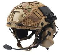 Labzaa Airsoft Fast Helmet Set Tactical Paintball Helmet with Tactical Headset and Helmet Cover Adjustable Outdoor Hunting Gear for Adult and Teenager A L