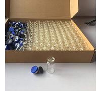 LabZhang 100pcs 10ml Vials-Glass Clear Bottom Headspace Vial with Plastic-Aluminum Flip Off Caps and Rubber Stoppers,Transparent Glass Headspace Vials,10ml Capacity（Transparent）