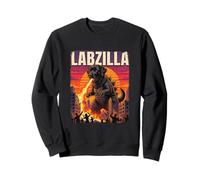 Labzilla Giant Black Labrador Retriever Dog Monster Parody Sweatshirt