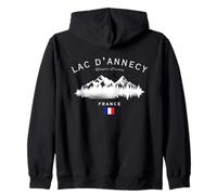 Lac d'Annecy Haute-Savoie France Mountain Resort French Flag Zip Hoodie