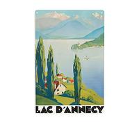 Lac d'Annecy Tin Sign Vintage Plaque Metal Poster Wall Decor for Home Kitchen Garage Bar Pub Art Decor Wall Poster Gift 8X12 Inches