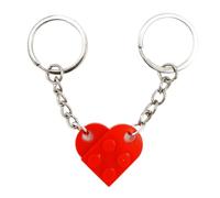 LAC EVERYTHING EVERYWHERE Couple Heart Keyring - Matching Brick Heart Keychain for Him and Her - Gift for Anniversary, Valentine's Day or Birthday - 2-in-1 Interlocking Couples Keyrings