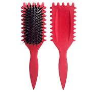 LAC FOR YOU Curly Hair Brush - Define Curls Brush with Wave Edge for Natural Waves, Soft Rounded Bristles, Anti-Frizz, Soft-Grip Handle - Magenta