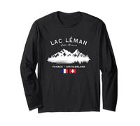 Lac Léman Lake Geneva France Switzerland French Swiss Flag Long Sleeve T-Shirt