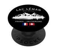Lac Léman Lake Geneva France Switzerland French Swiss Flag PopSockets Adhesive PopGrip