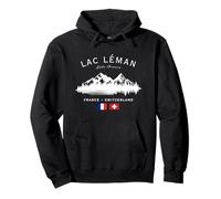 Lac Léman Lake Geneva France Switzerland French Swiss Flag Pullover Hoodie