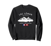 Lac Léman Lake Geneva France Switzerland French Swiss Flag Sweatshirt