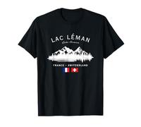 Lac Léman Lake Geneva France Switzerland French Swiss Flag T-Shirt