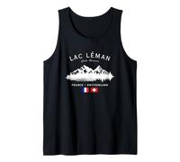 Lac Léman Lake Geneva France Switzerland French Swiss Flag Tank Top