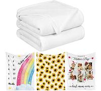Lacabin Sublimation Throw Blanket - Customizable, Heat Press, White, 40"x30"