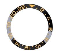 LACAK White Gold Scale Ceramic Bezel Insert Compatible with Rolex GMT Master II 116710 Watch, Black and Gold