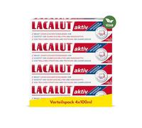Lacalut Active Toothpaste Pack of 4 (4 x 100 ml) - for Strong Gum Protection and Healthy Teeth, Vegan