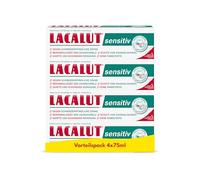 LACALUT Sensitive Toothpaste, Pack of 4, for Gentle Dental Care, Reduces Pain Sensitivity, Protects Teeth and Gums, 4 x 75 ml