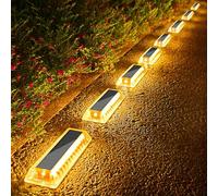 Lacasa Solar Lights Outdoor Garden, Solar Decking Lights 8 Pack, IP68 Waterproof 50LM LED Step Path Driveway Fence Ground Light Solar Powered for Garden Yard Patio Pathway Lighting, Warm White 2700K