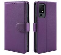 Lacass for Jitterbug Smart 4 (2023) for Seniors (aka Lively Smart) Case Wallet, PU Leather RFID Blocking Wallet Flip Cover Card Holder with Stand (Dark Purple)
