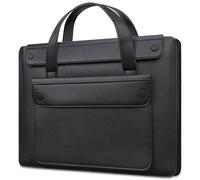 Lacdo 15-15.6 Inch Laptop Sleeve Case, 3 Compartments Hold Multiple Laptops | for 15.6 inch Lenovo IdeaPad, Acer Aspire 15, HP Pavilion 15, Dell Inspiron, ASUS Vivobook 15 Leather Bag with Handle, Black