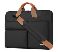 Lacdo 360° Protective Laptop Shoulder Bag Sleeve Case for 15.6 inch ASUS Vivobook/ChromeBook/TUF Gaming, Dell Inspiron 15, HUAWEI MateBook D15, HP Pavilion 15, Acer Aspire 5/Nitro 5, Lenovo V15, Black