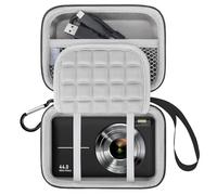 Lacdo Camera Carrying Case for CAMKORY DC403, Kodak PIXPRO FZ55, Canon PowerShot G7 X Mark III/SX740, Sony ZV-1/RX100 VII, Panasonic LUMIX ZS99 Digital Camera Protective Trave Bag, Black+Gray