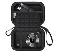 Lacdo Camera Carrying Case for CAMKORY DC403, Kodak PIXPRO FZ55, Canon PowerShot G7 X Mark III/SX740, Sony ZV-1/RX100 VII, Panasonic LUMIX ZS99 Digital Camera Protective Trave Bag, Black+Black