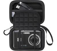 Lacdo Camera Carrying Case for Kodak PIXPRO FZ55 / FZ45 / FZ53 / FZ43 16MP Digital Camera, Video Vlogging Camera Storage Trave Bag, Mesh Bag Fits Batteries, Cable, Memory Card, Card Reader, Black