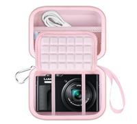 Lacdo Camera Carrying Case for Panasonic LUMIX ZS99/LX10/ZS80/ZS100/ZS70/ZS200/ZS60 Point and Shoot Digital Camera, Protective Camera Storage Trave Bag, Mesh Pocket fits Batteries, Cable, Pink