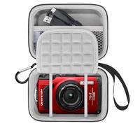 Lacdo Camera Case Compatible with OM System Tough TG-7 / Olympus Tough TG-6 TG-5 TG-4 Digital Camera, Protective Hard EVA Travel Storage Case, Mesh Pocket Case for Batteries, SD Card, USB Cable, Gray