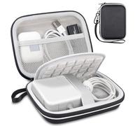 Lacdo Charger Case Organizer for MacBook Charger, Small Portable Pouch Charging Cords Travel Case Bag for MacBook Power Adapter, MagSafe, Magic Mouse, Laptop Accessories Hard Protective Storage, Black