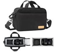 Lacdo Compact Camera Bag Case for SLR/DSLR and Mirrorless Cameras, Fits Canon, Nikon, Sony, Panasonic, Olympus Cameras and Lenses, Camera Shoulder Bag Crossbody Sling Bag for Photographer, Black