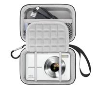 Lacdo Digital Camera Case for CAMKORY Digital Point and Shoot, KODAK PIXPRO FZ55/Pixpro C1, for Lecran/VAHOIALD FHD 1080P/Froitx, Canon PowerShot ELPH 360 Small Digital Camera Carrying Case Kids, Gray