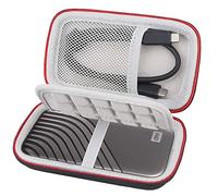 Lacdo External Hard Drive Carry Case for WD My Passport SSD External Portable Drive 500GB 1TB 2TB 4TB External Solid State Drive EVA Shockproof Water Repellent Protective Storage Travel Bag, Black