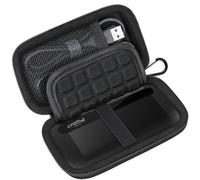 Lacdo Hard Carrying Case for Crucial X8 Portable SSD 1TB 2TB 4TB 500GB USB 3.2 External Solid State Drives Hard EVA Shockproof Water Repellent Protective Storage Bag, Black+Black