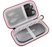 Lacdo Hard Carrying Case for KIOXIA EXCERIA Plus SSD 500GB 1TB 2TB, Black | Portable External Solid State Drive Hard EVA Shockproof Protective Storage Travel Bag, with Padded Divider & SD Card Slot