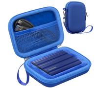 Lacdo Hard Carrying Case for Samsung T7 Shield/Samsung T7 / Touch Portable Solid State Drives 500GB 1TB 2TB 4TB USB 3.2 External SSD Hard EVA Shockproof Storage Travel Bag, Blue