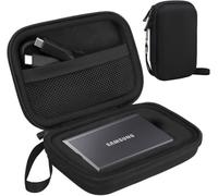 Lacdo Hard Carrying Case for Samsung T7 / T7 Touch Portable SSD, External Solid State Drives 500GB 1TB 2TB 4TB USB 3.2 Gen 2 Hard EVA Shockproof Storage Travel Bag, Black