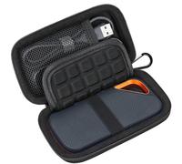 Lacdo Hard Case for SanDisk Extreme Pro/Extreme Portable SSD, Black+Black | External SSD Hard Drive 1TB 2TB 4TB 8TB 500GB Protective Cover Travel Storage Carrying Case, With Padded Divider&SD Card Slot