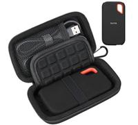 Lacdo Hard Case + Soft Silicone Cover for SanDisk Extreme Portable SSD | Protective Storage Case & Shockproof Silicone Skin Sleeve for SanDisk Extreme SSD(Old Model) 500GB 1TB 2TB 4TB 8TB, Black