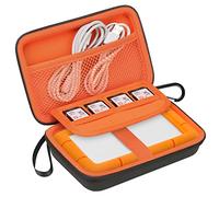 Lacdo Hard Drive Carrying Case for LaCie Rugged/Rugged Mini/Rugged Thunderbolt USB-C External Hard Drive Portable HDD LAC9000298 1TB 2TB 4TB 5TB EVA Shockproof Protective Storage Travel Bag, Orange