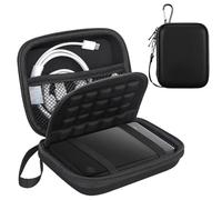 Lacdo Hard Drive Carrying Case for Seagate Portable External Hard Drive | For Toshiba Canvio Basics/Flex, WD Elements/My Passport 1TB 2TB 4TB 5TB 6TB, 2.5 Inch HDD EVA Shockproof Travel Case, Black