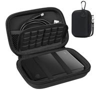 Lacdo Hard Drive Carrying Case for Seagate Portable/One Touch, WD Elements/My Passport, Toshiba Canvio Basics/Flex Portable External Hard Drive HDD Case 1TB 2TB 4TB 5TB 6TB Shockproof Travel Bag,Black