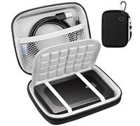 Lacdo Hard Drive Carrying Case for UnionSine Portable External Hard Drive | 500GB 1TB 2TB 4TB 5TB USB 3.0 Storage Case Travel Bag, Hard EVA Shell, Protective, with SD Card Slots, Double Zipper, Black