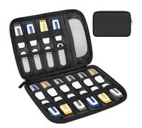 Lacdo USB Flash Drive Case, Thumb Drive Holder Case Organizer, Black | Portable Electronic Accessories Storage Bag for SanDisk/Samsung USB Flash Drives Jump Drive Memory Stick, Cable, SD Card
